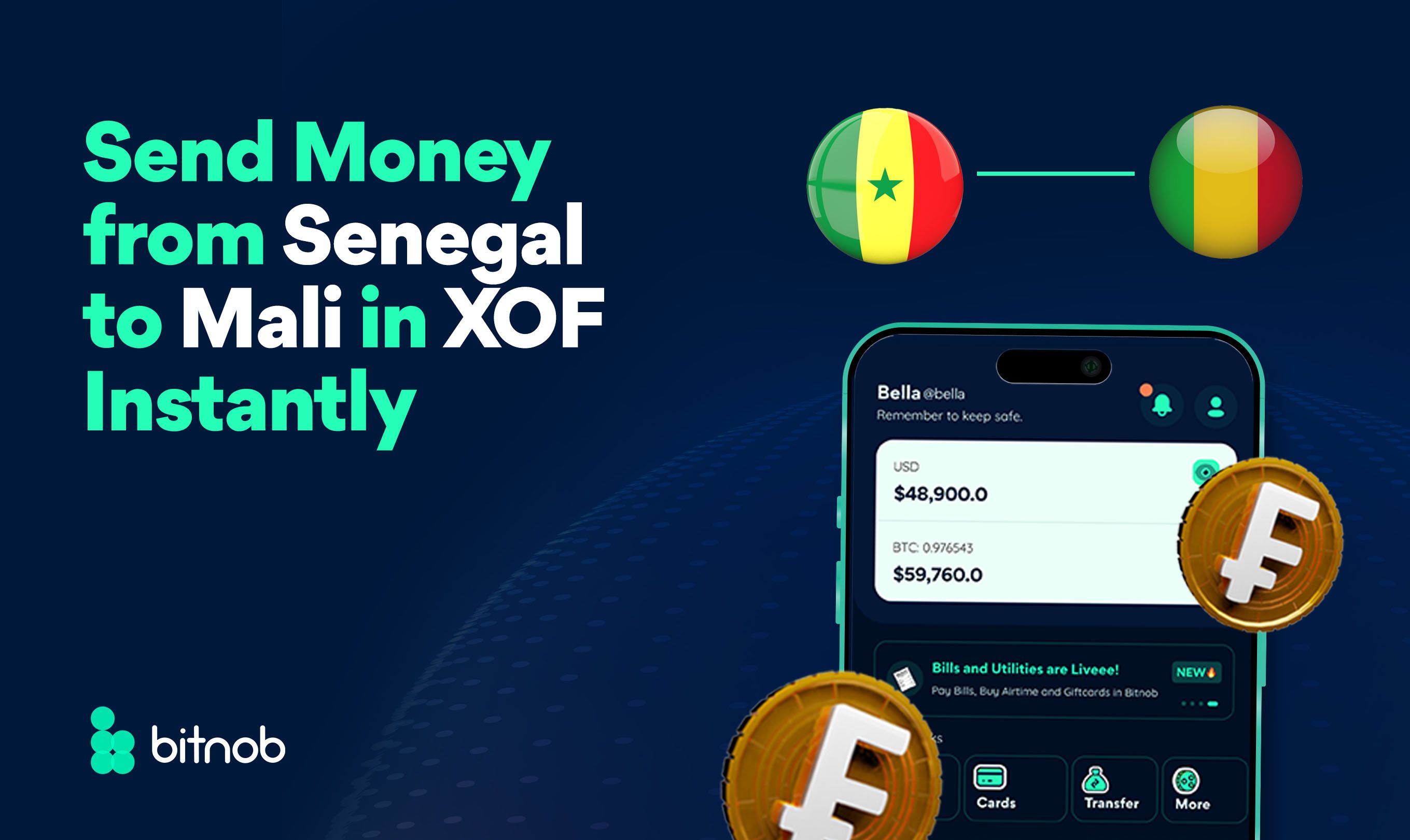 Send Money from Senegal to Mali in XOF Instantly